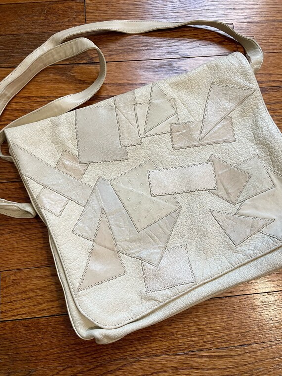 Carlos Falchi vintage white leather bag - image 2