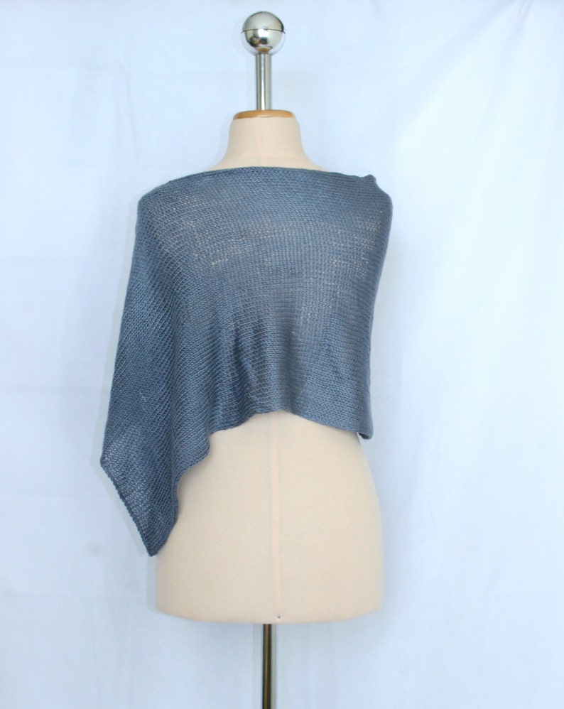 Hand Knitted Poncho with Felted Tulip Flower