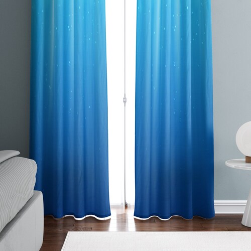 Nautical Green and Blue Ocean Waves Window Curtains Lined Etsy