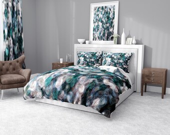 King Teal Comforter Etsy