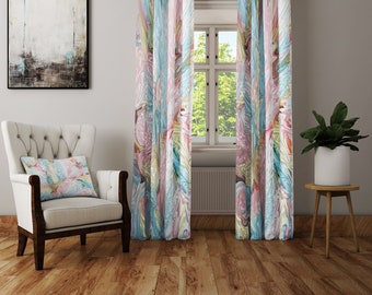 Watercolor Unicorn Floral Animal Baby Girl 50/" Wide Curtain Panel by Roostery