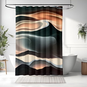 Sand Dunes at Sunset Soulful Color l Shower Curtain | Abstract Bathroom Decor