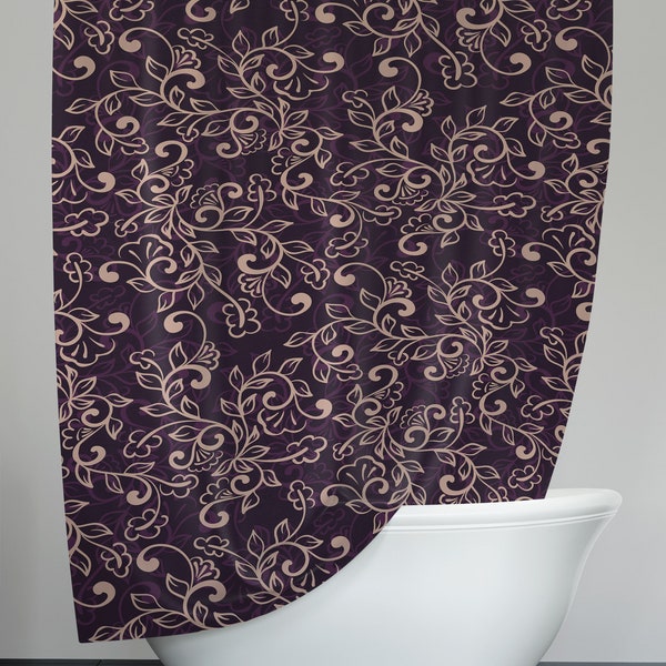 Burgundy and Gold Shower Curtain Etsy