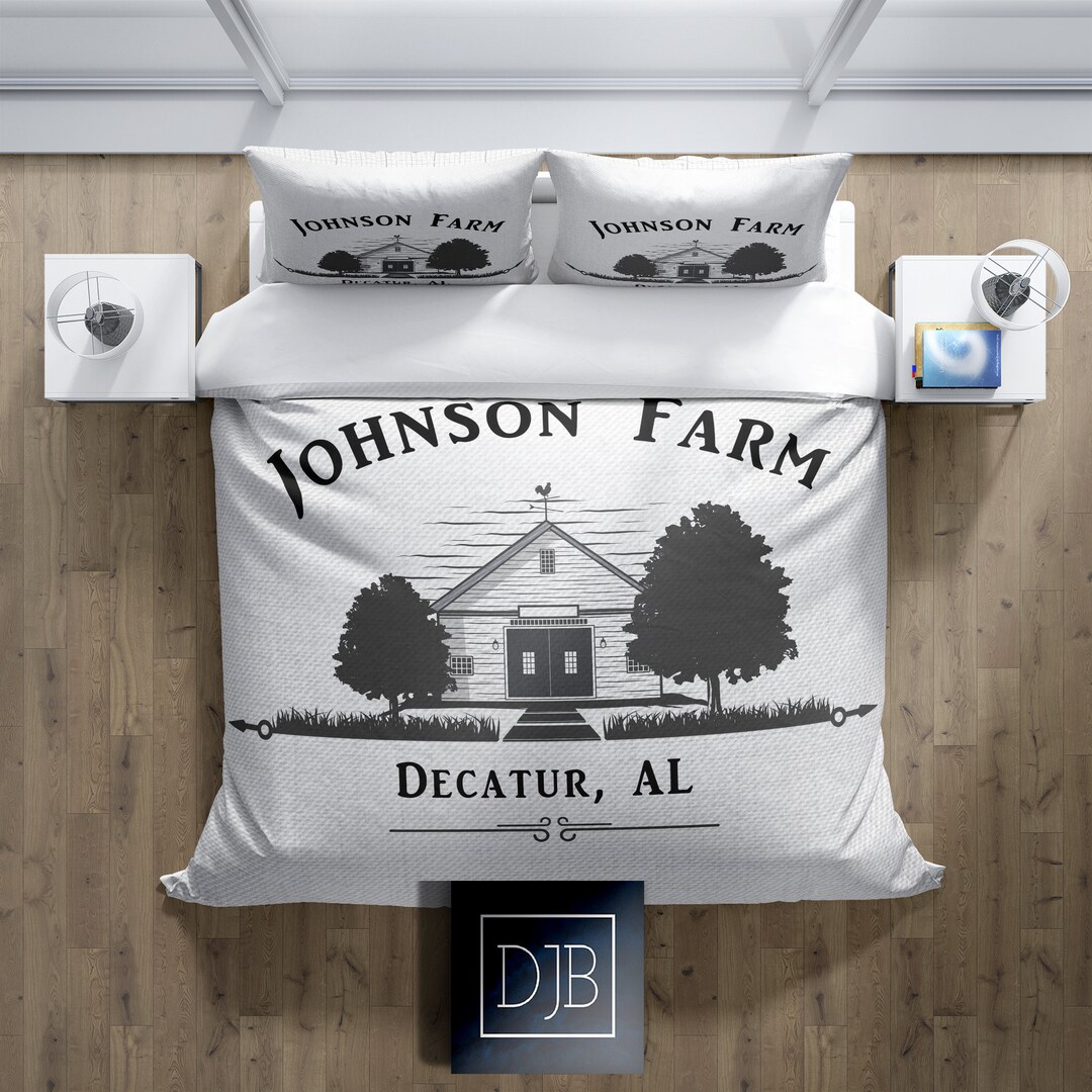 Personalized Old Farmhouse Schoolhouse Comforter or Duvet Cover Chic