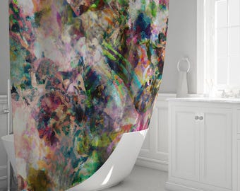 Abstract Color Splash Bathroom Shower Curtain