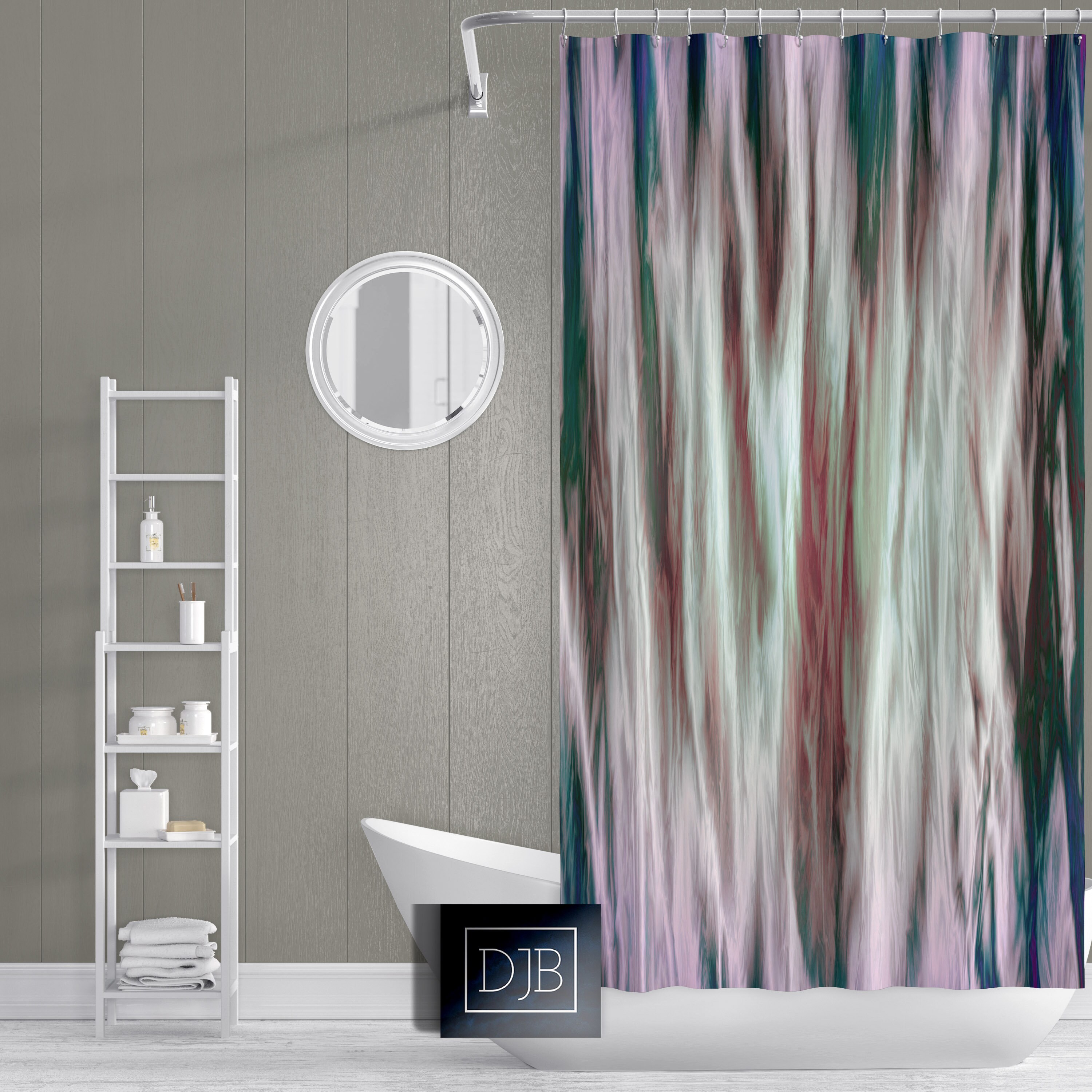 pink boho shower curtain