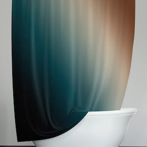 Multi Color Brown Smoke Gradient Print Shower Curtain | Shower Curtain with Set Options