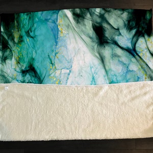 Blue Abstract Grunge Ice Fleece Sherpa Blanket | Large 68&quot; x 80&quot; Size