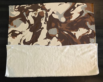 Swamp Camo Swirl Fleece Sherpa Manta / Tamaño grande 68" x 80"
