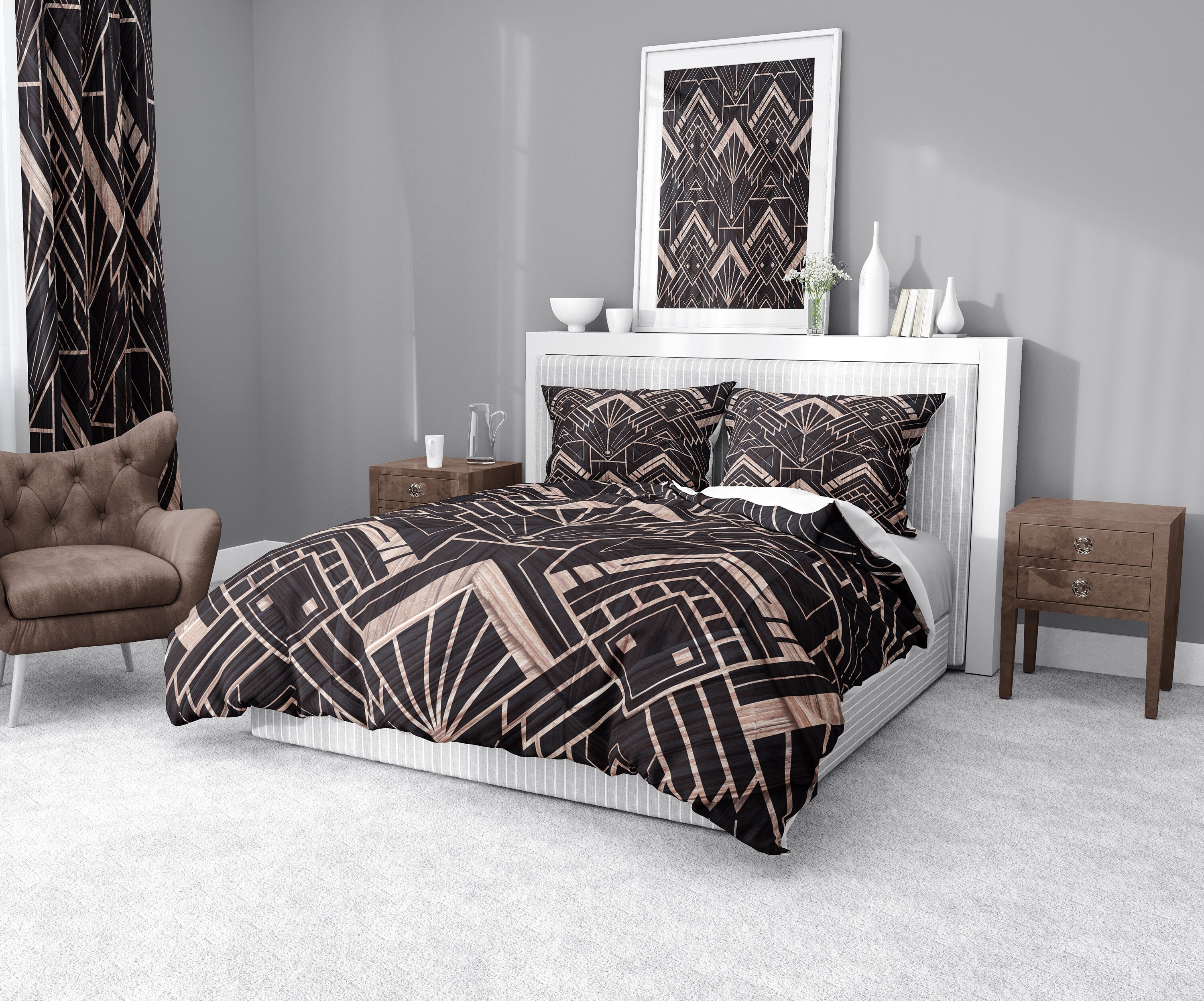 Modern Art Deco Comforter or Duvet Cover Twin Queen King Etsy
