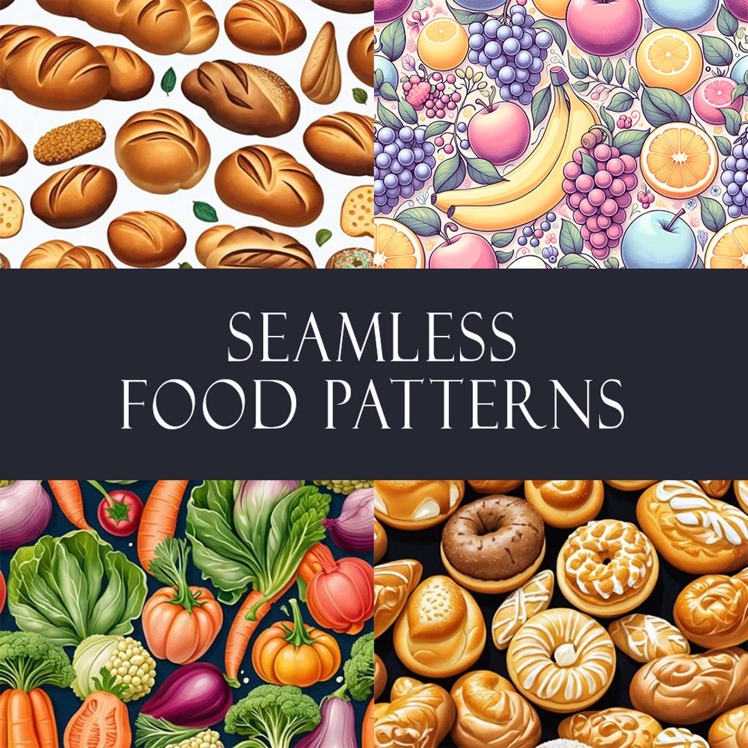 Food Seamless Pattern Digital Downloads - Etsy