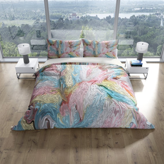 Comforter Or Duvet Cover Chic Pink Pastel Bedding Etsy