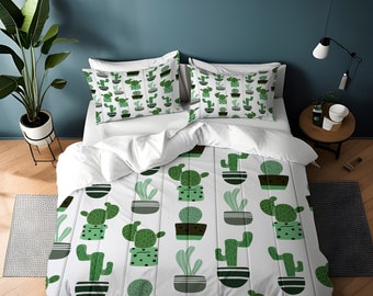 Handmade Cactus Bedding Set: Organic Cotton Sateen, Southwestern Decor -  Etsy Schweiz