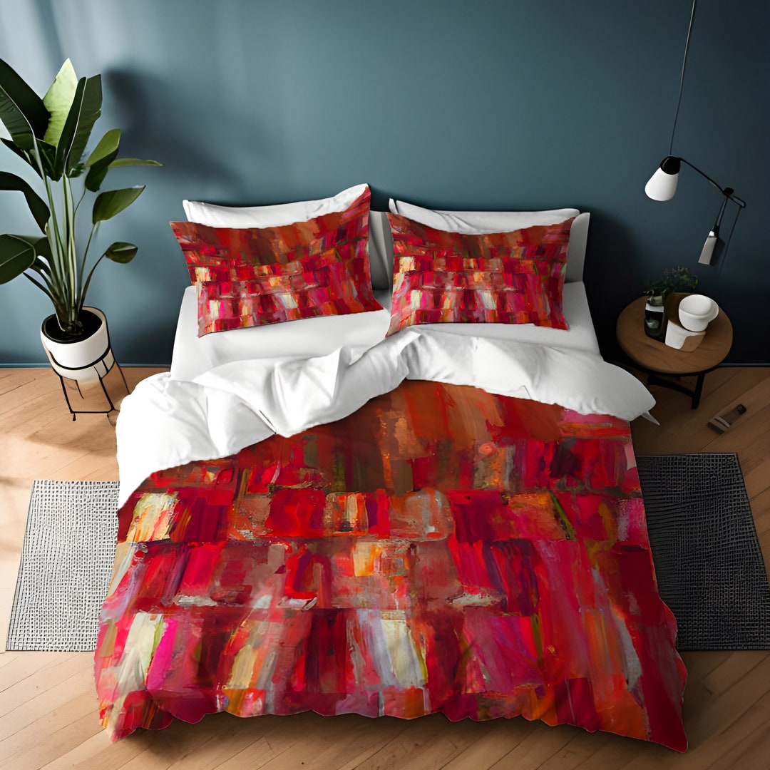 Bohemian Themed Abstract Layered Blocks Print Duvet Cover | Twin, Queen ...