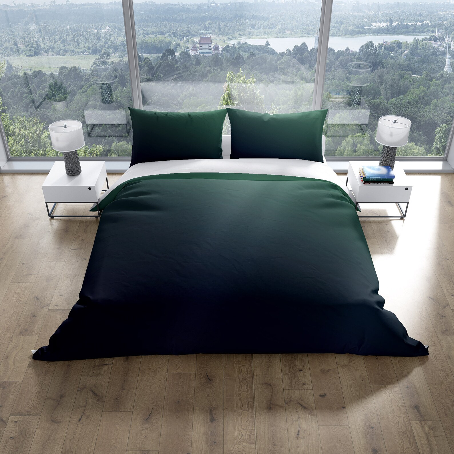 Navy Blue to Ocean Green Gradient Comforter or Duvet Cover Etsy