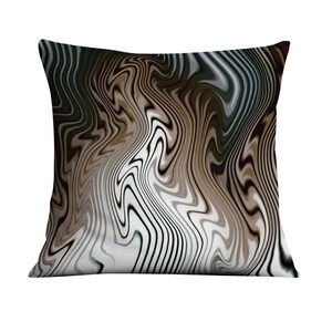 Dark Chocolate Modern Abstract Lines Throw Pillows