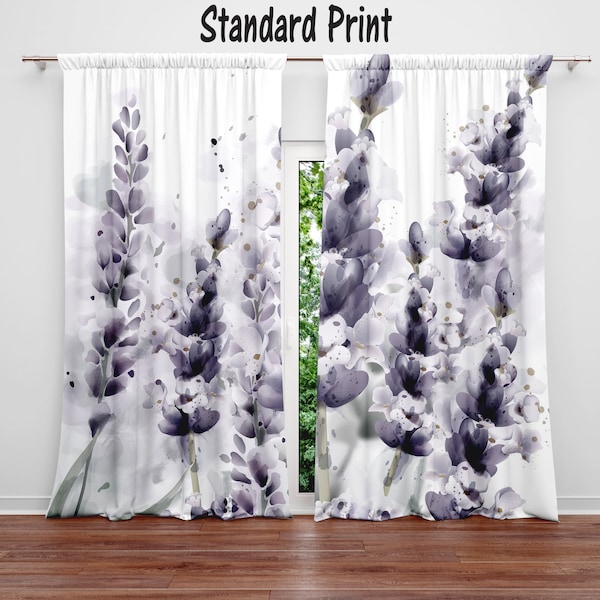 Lavender Floral Curtains Etsy