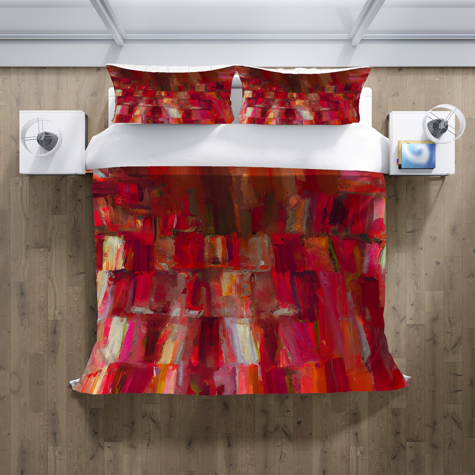 Bohemian Themed Abstract Layered Blocks Print Comforter or Duvet Cover ...