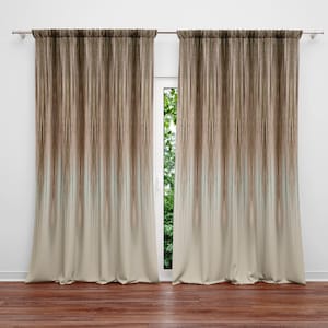 Brown and Cream Vertical Stripe Window Curtains | Lined and Unlined Curtains