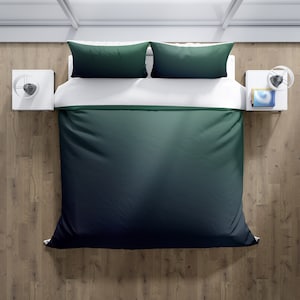 Navy Blue to Ocean Green Gradient Comforter or Duvet Cover | Twin, Queen, King Size