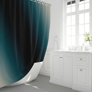 Forest Black and Green Ombre Shower Curtain | Shower Curtain with Set Options