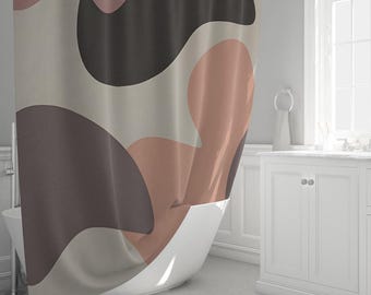 Abstract Shape Warm Tones Shower Curtain