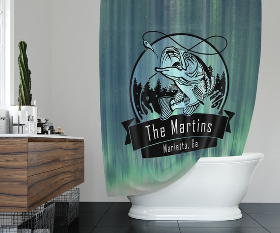 Personalized Green Water Largemouth Bass Shower Curtain Etsy
