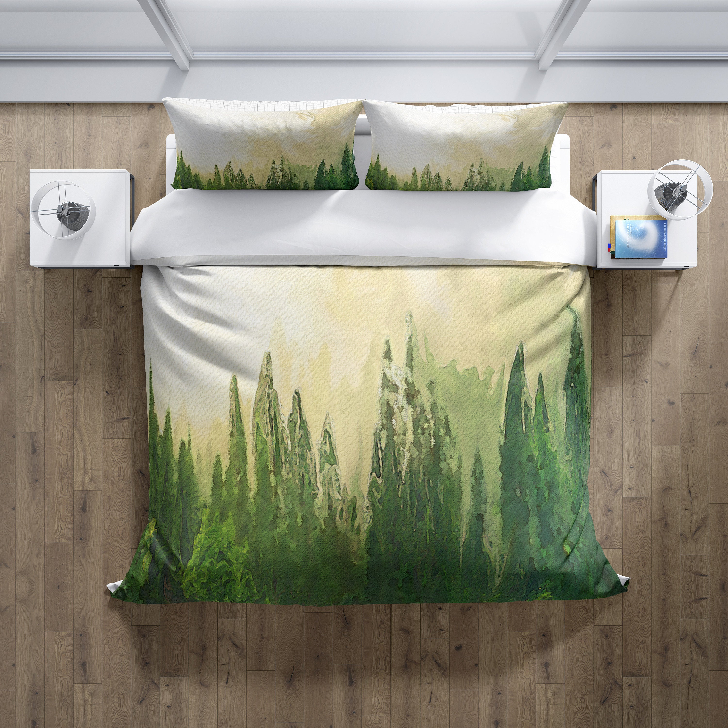 Foggy Pine Forest Comforter 