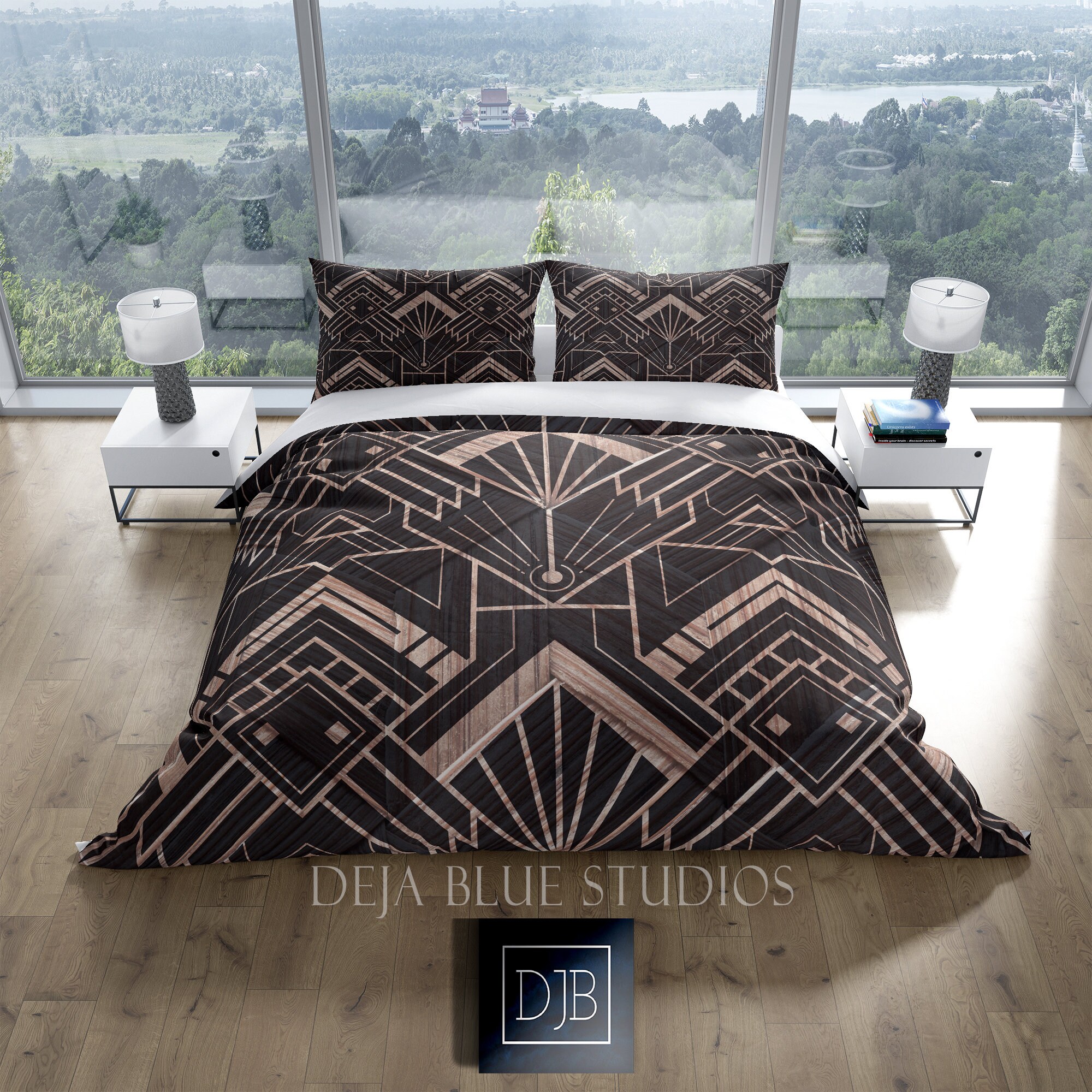 Modern Art Deco Comforter or Duvet Cover Twin Queen King Etsy