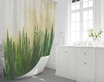 River and Magic Forest 71 inch Bathroom Waterproof Fabric Shower Curtain & Hooks 