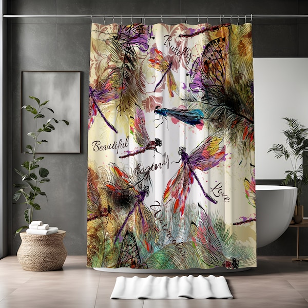 Watercolor Shower Curtain Etsy