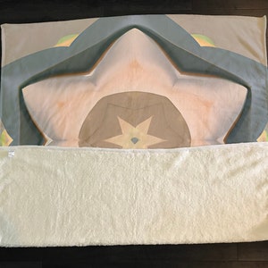 Abstract Geometry Star Print Fleece Sherpa Blanket | Large 68&quot; x 80&quot; Size
