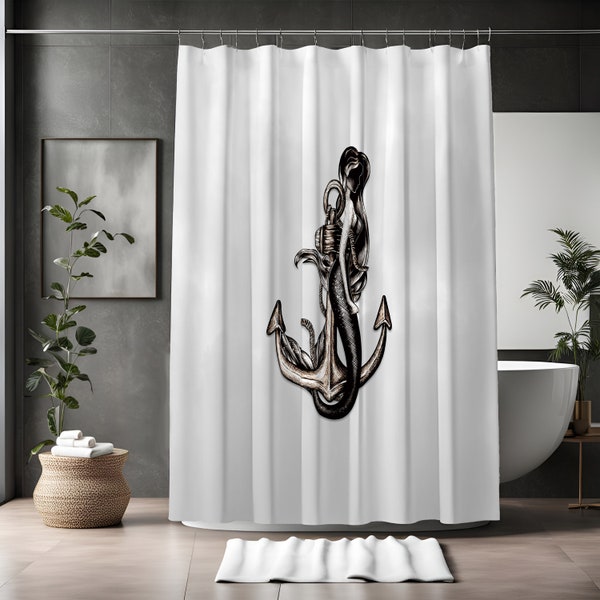 Anchor Shower Curtain Etsy