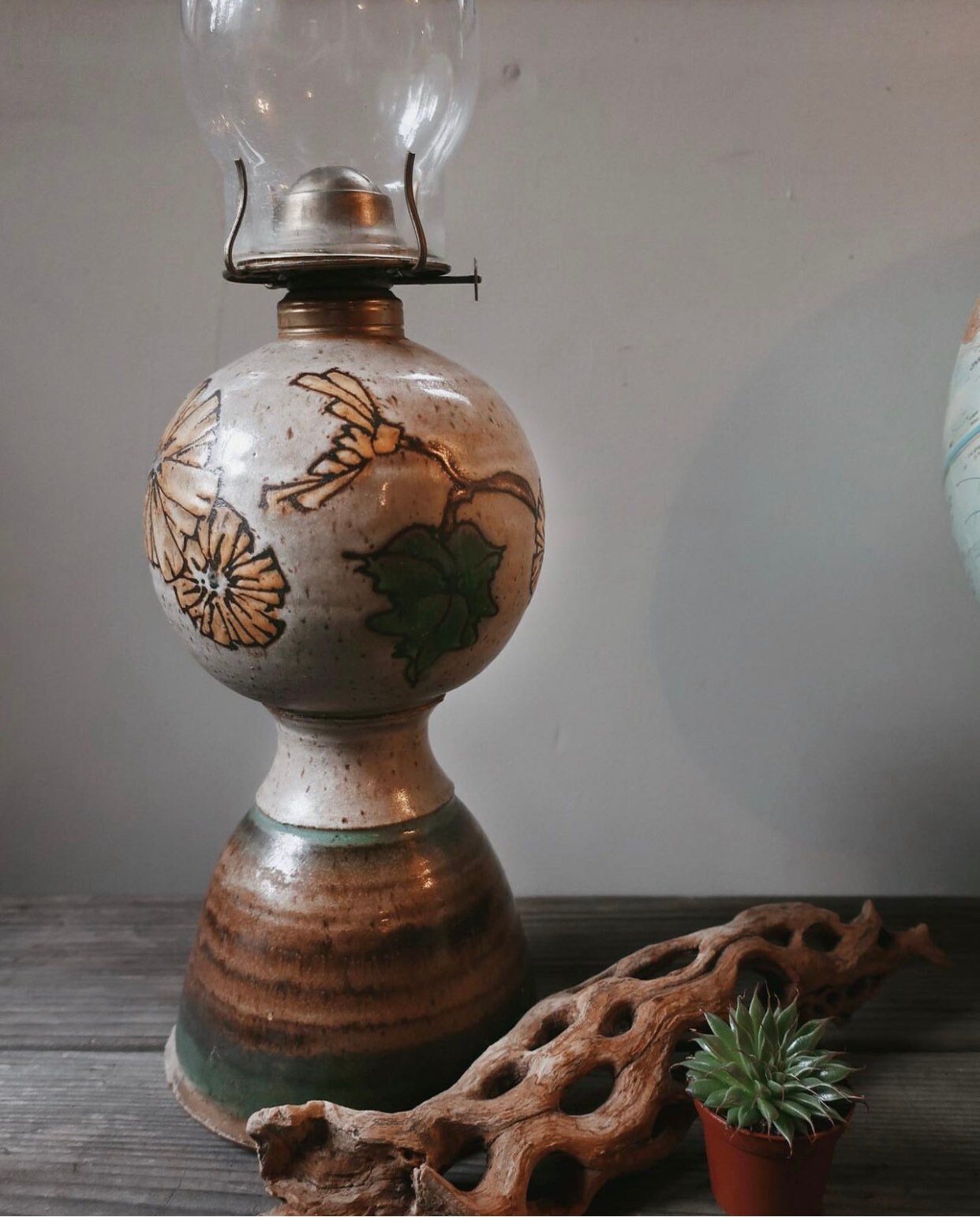 Vintage Ceramic Hurricane Lamp Etsy UK