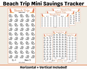 Beach Trip Money Savings Challenge Insert | Cash Envelope Insert | A6 Budget Binder | Mini Savings Challenge | Vacation Fund | Printable