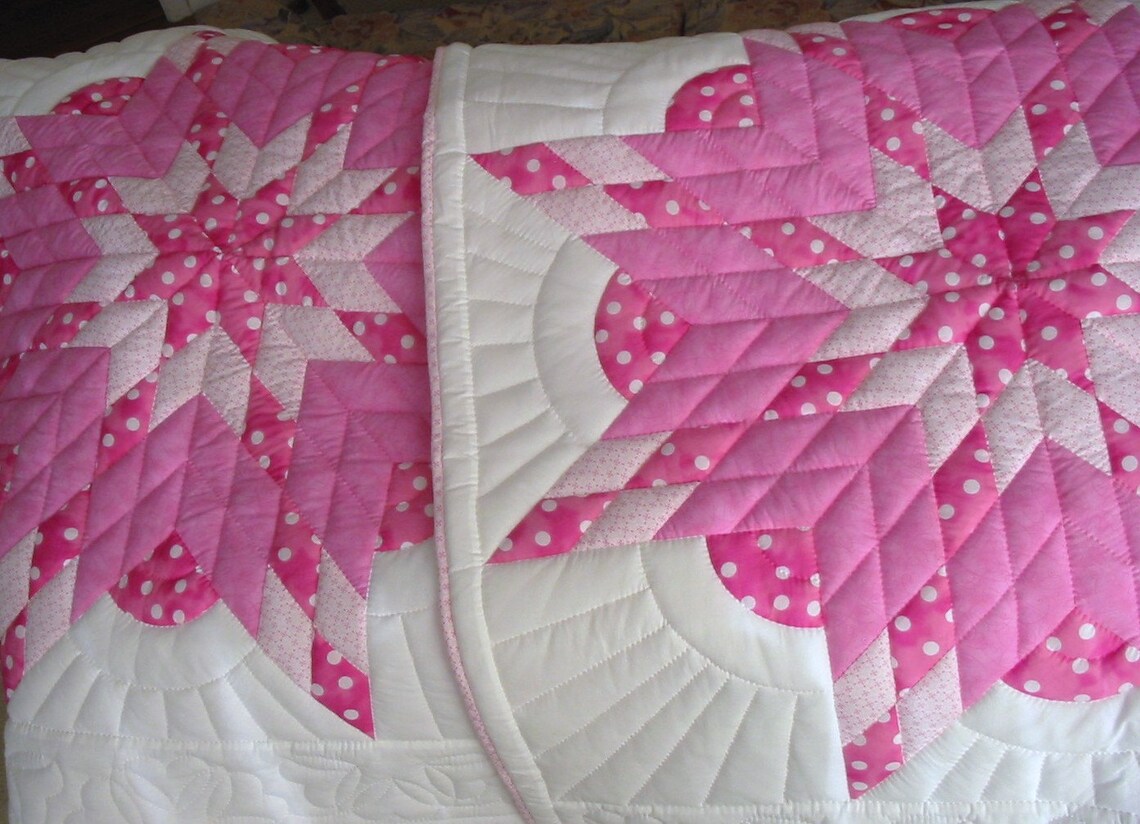 A Pair of Crib Size Quilts for a Set of Twin Girls, Lone or Texas Star