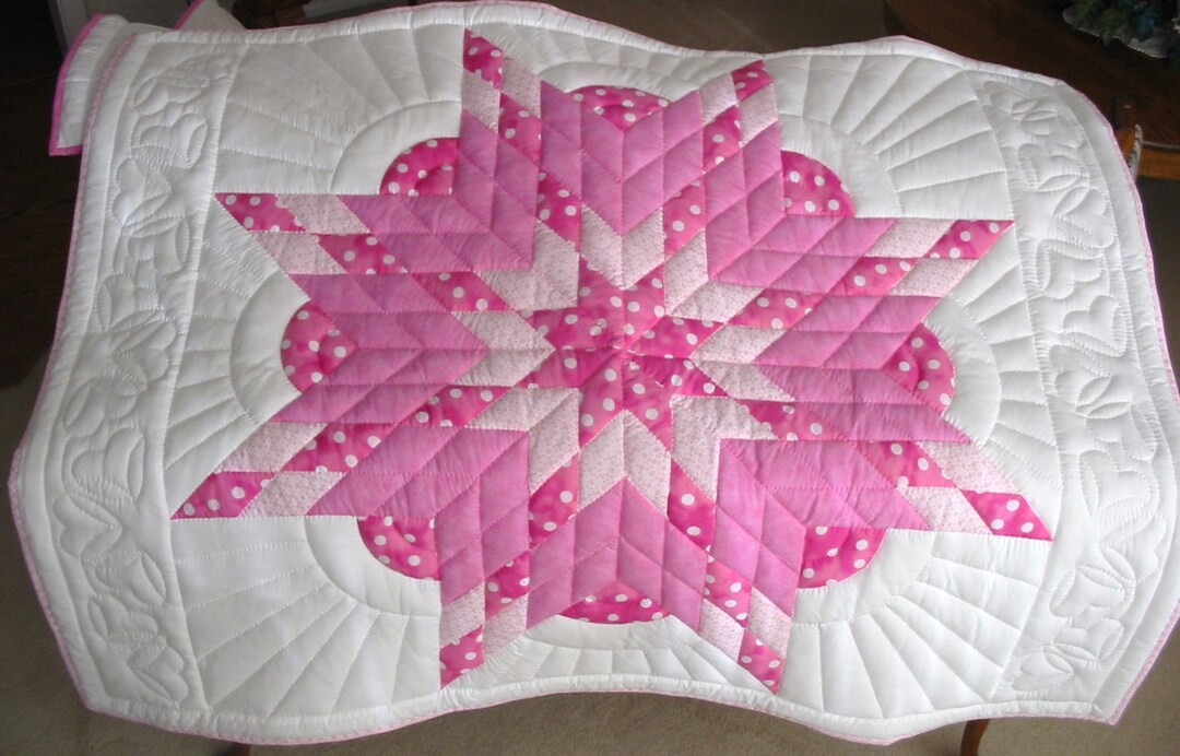 A Pair of Crib Size Quilts for a Set of Twin Girls, Lone or Texas Star