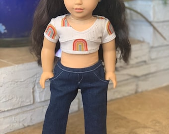 Low Rise Baggy Jeans for 18 inch Dolls