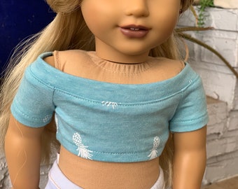 Off Shoulder Pineapple Top for 18 inch Dolls