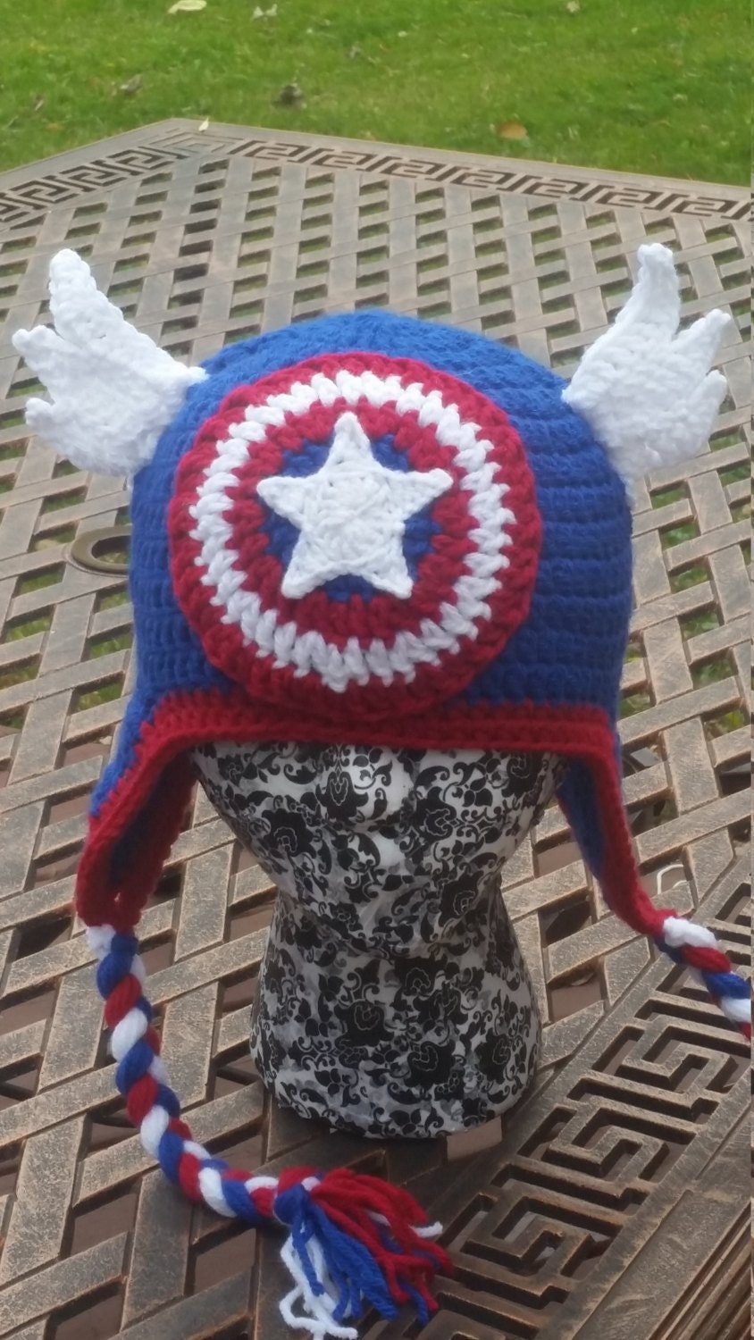 Captain America Crochet Hat - Etsy Canada