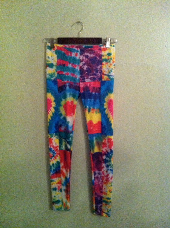 Items similar to Crazy Tie Dye Pattern Spandex Leggings on Etsy
