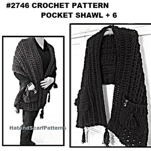 3 hr POCKET SHAWL PATTERN, plus 6 free patterns, (7 for 1.99), Easy crochet pattern- hat, cowl, legwarmers, gloves, scarf image 9