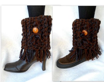 Puños de botas con flecos, PATRÓN DE CROCHET, Calentadores, Accesorios para mujer, Hacer cualquier talla, #886