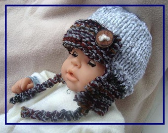 PATRÓN de tejido de sombrero, AVIADOR unisex o gorro de gorro (bebé, niños, niños pequeños, niños, hombres, mujeres, tallas para adultos) #633