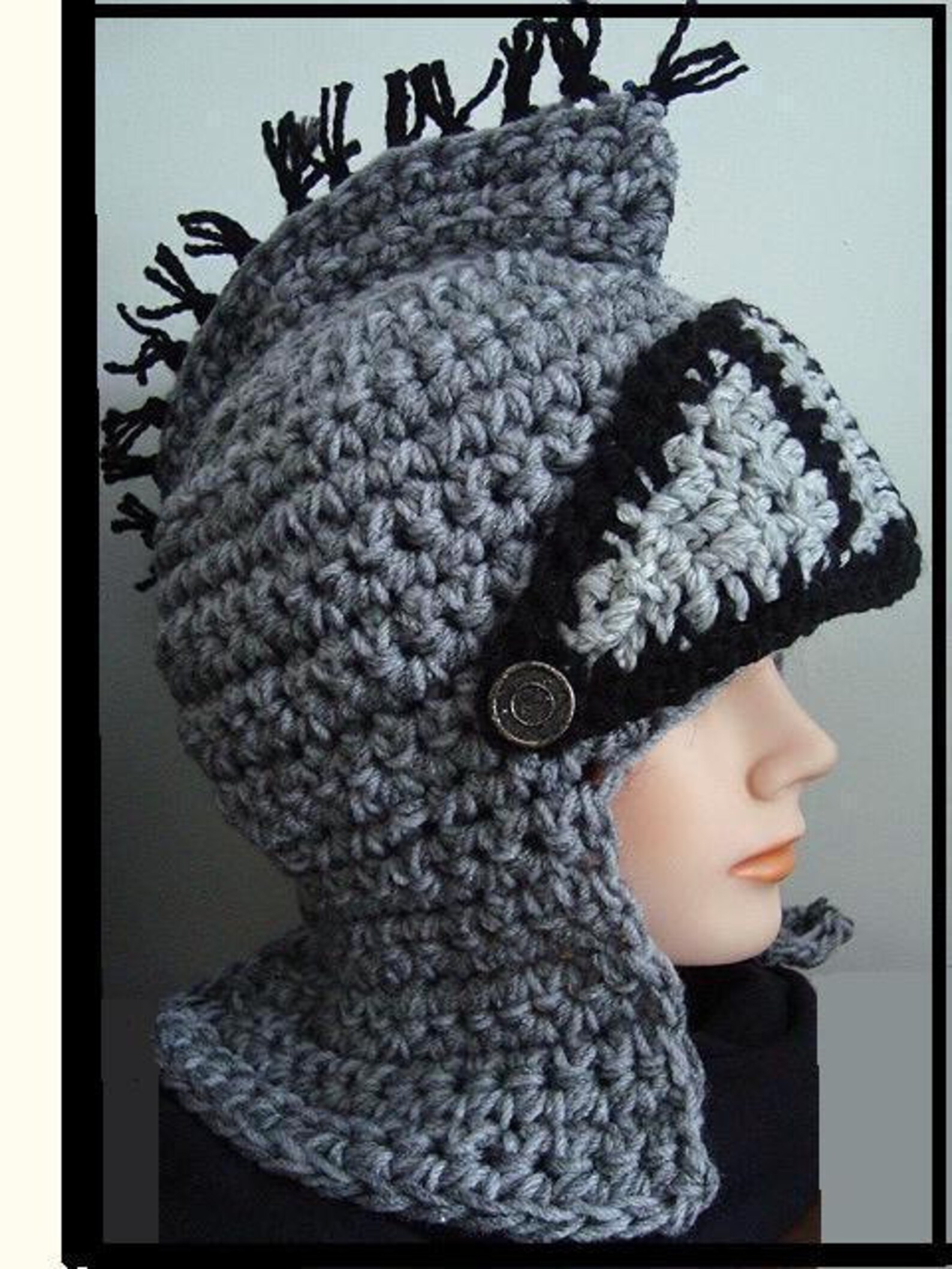 Knight Helmet Hat CROCHET PATTERN Medieval Viking King Etsy