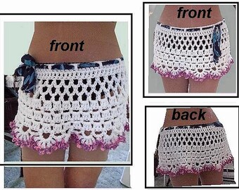 CROCHET PATTERN - Beach Skirt and/or Cape - make any size, easy crochet pattern, Summer Clothing, Girls Teens Adults - #795