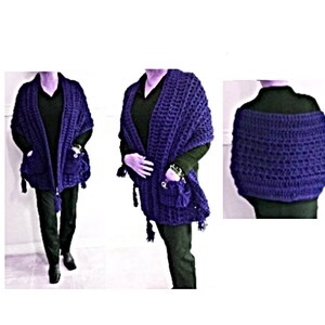 3 hr POCKET SHAWL PATTERN, plus 6 free patterns, (7 for 1.99), Easy crochet pattern- hat, cowl, legwarmers, gloves, scarf image 7