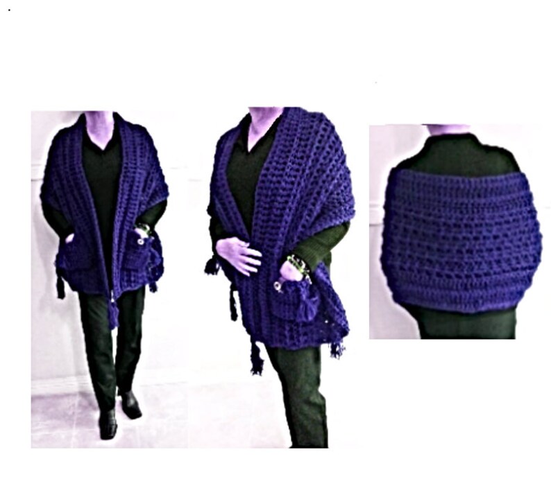 3 hr POCKET SHAWL PATTERN, plus 6 free patterns, (7 for 1.99), Easy crochet pattern- hat, cowl, legwarmers, gloves, scarf image 7