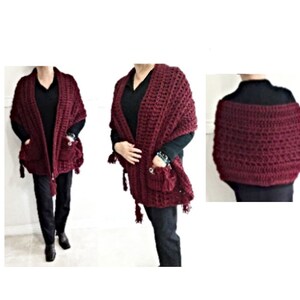 3 hr POCKET SHAWL PATTERN, plus 6 free patterns, (7 for 1.99), Easy crochet pattern- hat, cowl, legwarmers, gloves, scarf image 6