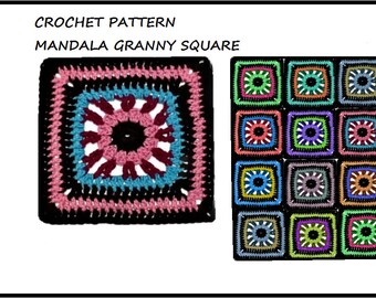 GRANNY SQUARE MOTIF, crochet components, versatile granny square for making scarves, blankets, afghans, decorating clothing, etc. #2214